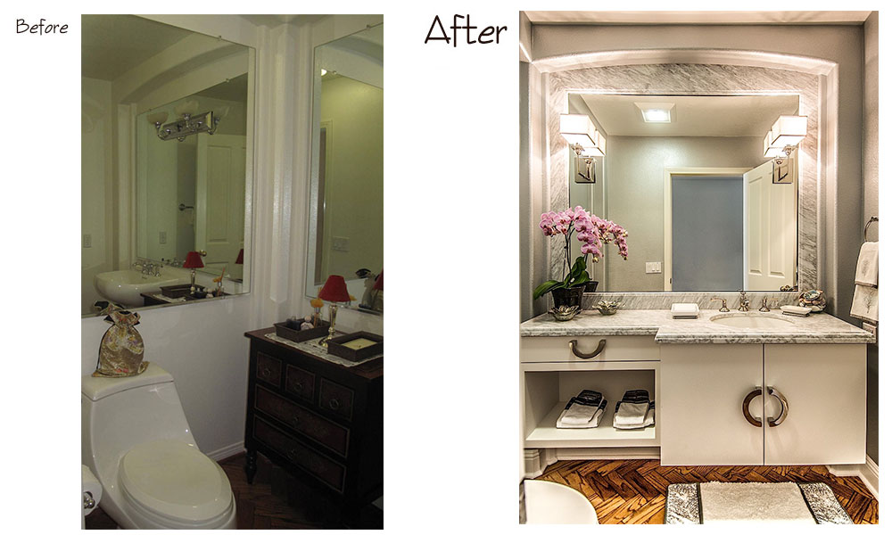 Encino Powder Room Before and After